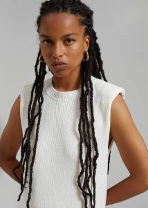 The Frankie Shop Wren Sleeveless Knit Dress - White White Women Dresses - Image 3