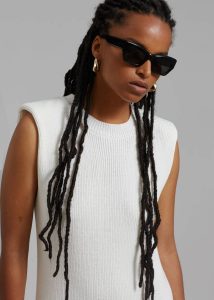 The Frankie Shop Wren Sleeveless Knit Dress - White White Women Dresses - Image 4