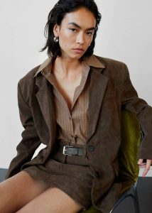 Tolu Shirt - Brown/White Pinstripe Women The Frankie Shop Brown Tops - Image 5
