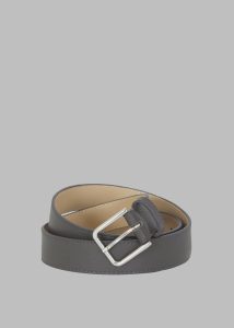 Toni Pebbled Leather Belt - Grey Women Belts The Frankie Shop Grey
