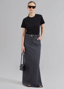 Toni Pebbled Leather Belt - Grey Women Belts The Frankie Shop Grey - Image 5