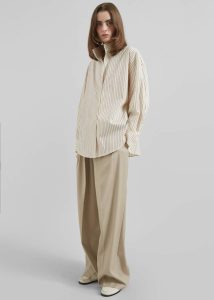 Tops Beige The Frankie Shop Lecco Striped Shirt - Beige Stripe Women - Image 3