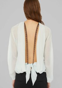 Tops Blue The Frankie Shop Christopher Esber Latticed Lace Shrug Top - Clear Blue Women - Image 2