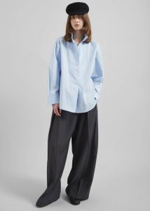 Tops Blue The Frankie Shop Women Lecco Striped Shirt - Blue - Image 3