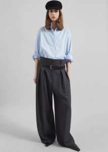 Tops Blue The Frankie Shop Women Lecco Striped Shirt - Blue - Image 5