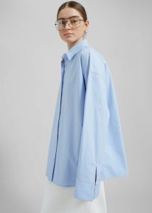 Tops Blue Women Aniston Button Up Shirt - Sky The Frankie Shop