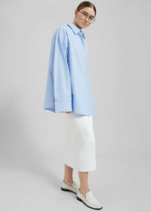 Tops Blue Women Aniston Button Up Shirt - Sky The Frankie Shop - Image 4