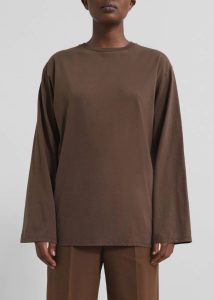 Tops Brown Women Rainey Long Sleeve Tee - Brown The Frankie Shop - Image 3