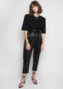 Tops Carrington Padded Shoulder Tee - Black Black Women The Frankie Shop - Image 5