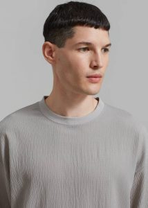 Tops Grey Men The Frankie Shop Eliott Crinkle Tee - Grey - Image 2