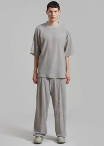 Tops Grey Men The Frankie Shop Eliott Crinkle Tee - Grey - Image 3