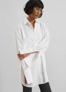 Tops Helen Organic Cotton Long Shirt - White White Women The Frankie Shop