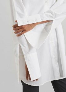 Tops Helen Organic Cotton Long Shirt - White White Women The Frankie Shop - Image 4