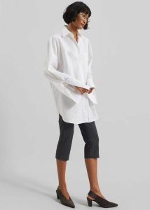 Tops Helen Organic Cotton Long Shirt - White White Women The Frankie Shop - Image 5