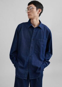 Tops Men Blue Tanner Denim Shirt - Raw Wash The Frankie Shop - Image 2