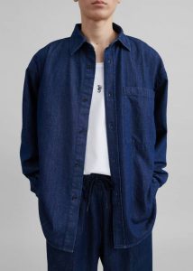 Tops Men Blue Tanner Denim Shirt - Raw Wash The Frankie Shop - Image 3
