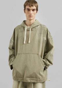 Tops Men Green Dassel Hoodie - Light Taupe The Frankie Shop - Image 4