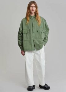 Tops Men Green The Frankie Shop Seb Cargo Shirt - Army Green
