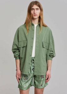Tops Men Green The Frankie Shop Seb Cargo Shirt - Army Green - Image 3