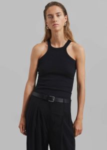 Tops Omi Halter Tank Top - Black Women The Frankie Shop Black