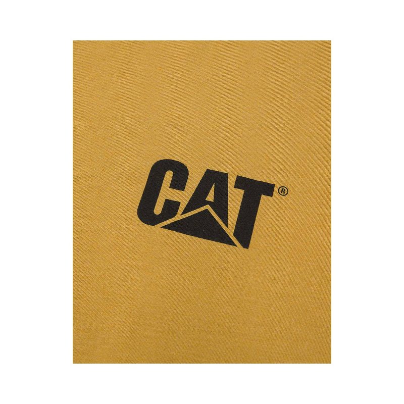 Tops & Outerwear Cat Men Men's Trademark Tee Mustard Yellow Heather - Image 3