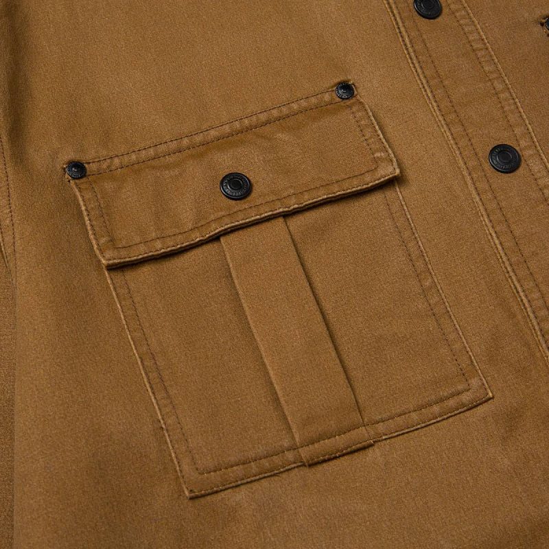 Tops & Outerwear Men Bronze Cat Men's Waxed Cotton Shirt Jacket - Image 5