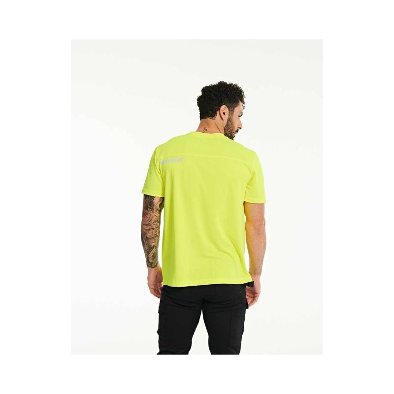 Tops & Outerwear Men Cat Men's Coolmax Short Sleeve Tee Hi-Vis Yellow - Image 4