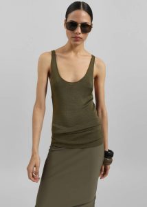 Tops Rivo Knit Tank Top - Khaki Green The Frankie Shop Women - Image 5