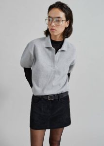 Tops The Frankie Shop Arda Crop Polo - Grey Grey Women