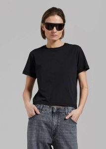 Tops The Frankie Shop Athens Tee - Black Women Black