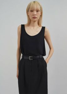Tops The Frankie Shop Black Josie Scoop Neck Tank Top - Black Women