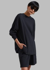 Tops The Frankie Shop Black Men Newton Long Sleeves Sweat Tee - Black - Image 2