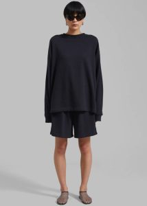 Tops The Frankie Shop Black Men Newton Long Sleeves Sweat Tee - Black