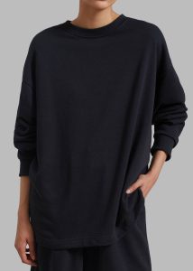 Tops The Frankie Shop Black Men Newton Long Sleeves Sweat Tee - Black - Image 4
