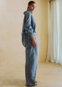 Tops The Frankie Shop Darkpark Keanu Denim Rouched Shirt - San Fran Blue Women Blue - Image 5