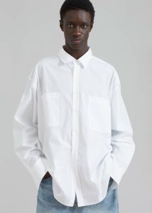 Tops The Frankie Shop Men White Gus Oversized Shirt - White