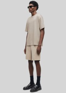 Tops The Frankie Shop Samsøe Samsøe Saparker T-Shirt - Greige Melange Beige Men - Image 4