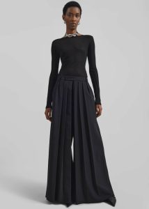 Tops The Frankie Shop Women Black Mesa Sheer Long Sleeve Tee - Black - Image 4