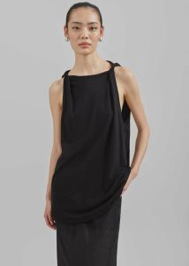 Tops The Frankie Shop Women Erika Twisted Sleeve Tank - Black Black