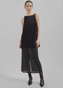 Tops The Frankie Shop Women Erika Twisted Sleeve Tank - Black Black - Image 3