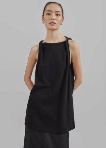 Tops The Frankie Shop Women Erika Twisted Sleeve Tank - Black Black - Image 5