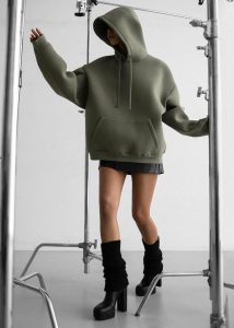 Tops The Frankie Shop Women Green Easton Oversized Hoodie - Khaki - Image 3