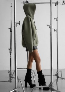 Tops The Frankie Shop Women Green Easton Oversized Hoodie - Khaki - Image 4