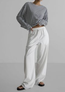 Tops White Neha Cropped Top - Navy Stripe The Frankie Shop Women - Image 4