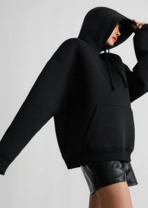 Tops Women Black The Frankie Shop Easton Oversized Hoodie - Black - Image 2