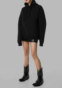 Tops Women Black The Frankie Shop Easton Oversized Hoodie - Black - Image 3