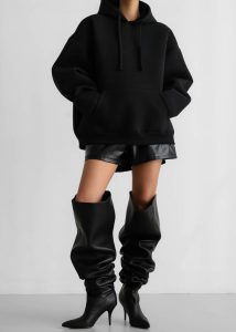Tops Women Black The Frankie Shop Easton Oversized Hoodie - Black - Image 4