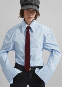 Tops Women Blue Bec Padded Shirt - Light Blue The Frankie Shop