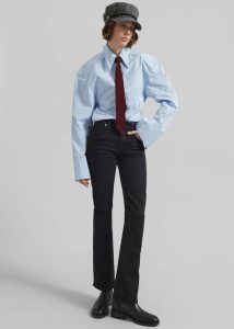 Tops Women Blue Bec Padded Shirt - Light Blue The Frankie Shop - Image 5