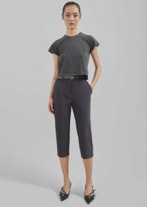 Tops Women The Frankie Shop Dollie Tee - Charcoal Grey - Image 3